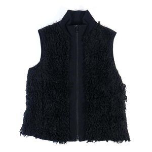J'Envie New York Shaggy Faux Fur Black Vest